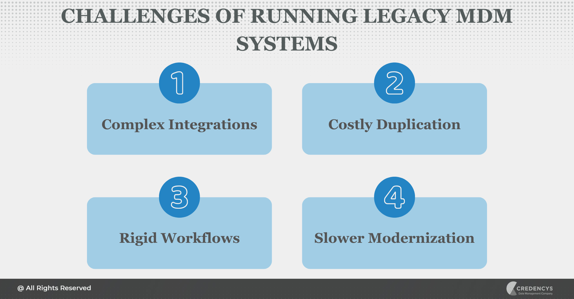 Challenges of Running Legacy MDM Systems