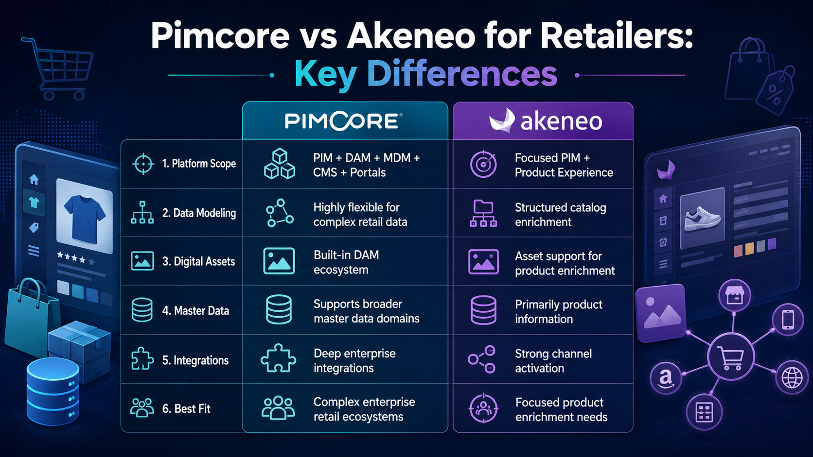 Pimcore vs Akeneo for retailers